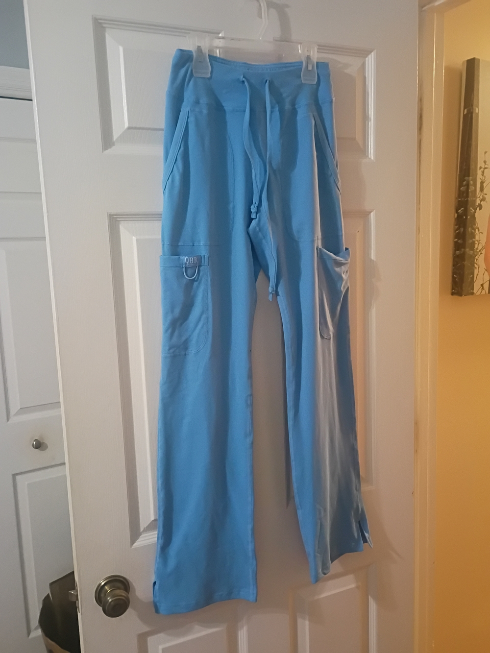 Light Blue Drawstring Scrub Pants - Women